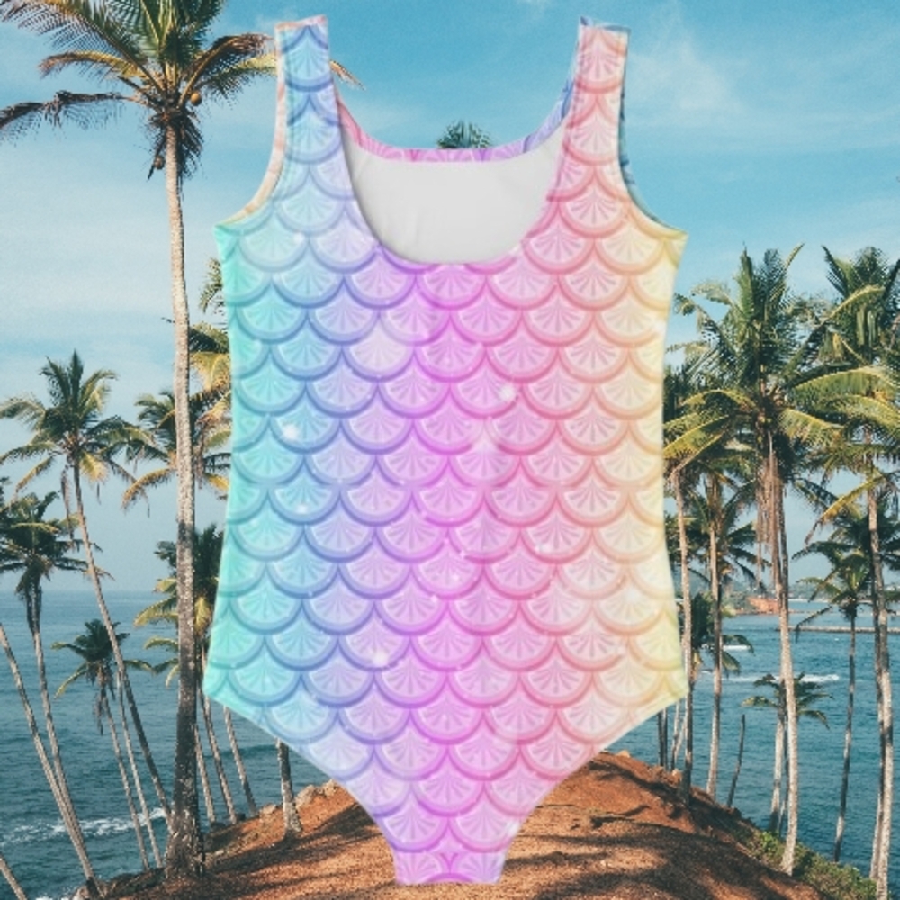 📣One Season's Girls One Piece Mermaid🧜 Scale Swimsuit 🌊 Size 4T 🆕 Tags - Picture 2 of 7